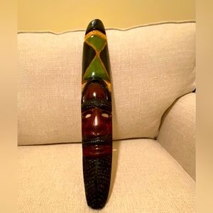 Jamaican Wood Carving Wall Art Male Face